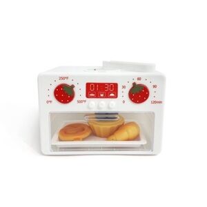 New Target Bullseye Playground Kids 6 piece Play Oven Toy Lights Up-White & Red